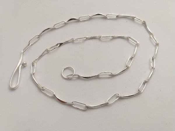 Sterling Silver Bar O ring link Chain picture