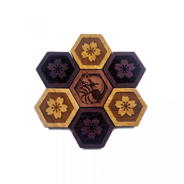 PANDA & PETALS: Hardwood Magnet Set- Hexagons picture