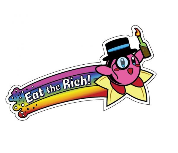 Eat the Rich - Anticapitalist Puffball Sticker picture