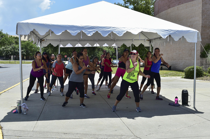 People doing zumba