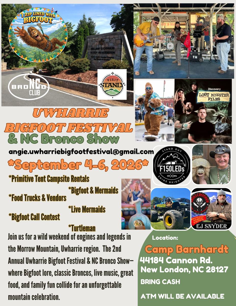 Uwharrie Bigfoot Festival 2026