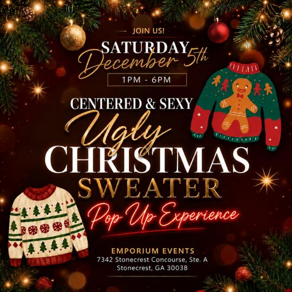 Centered and Sexy Ugly Christmas Sweater Pop Up