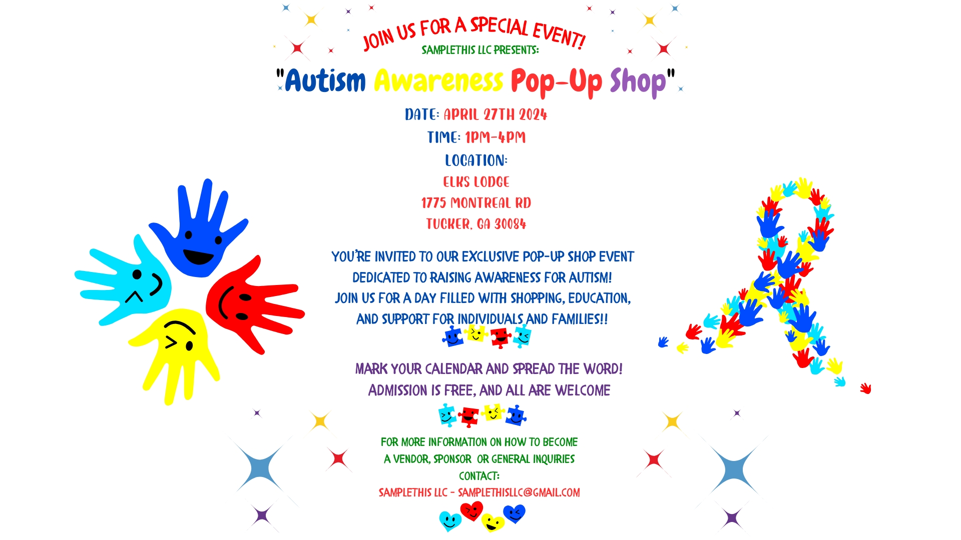 Autism Awareness Pop-Up Shop