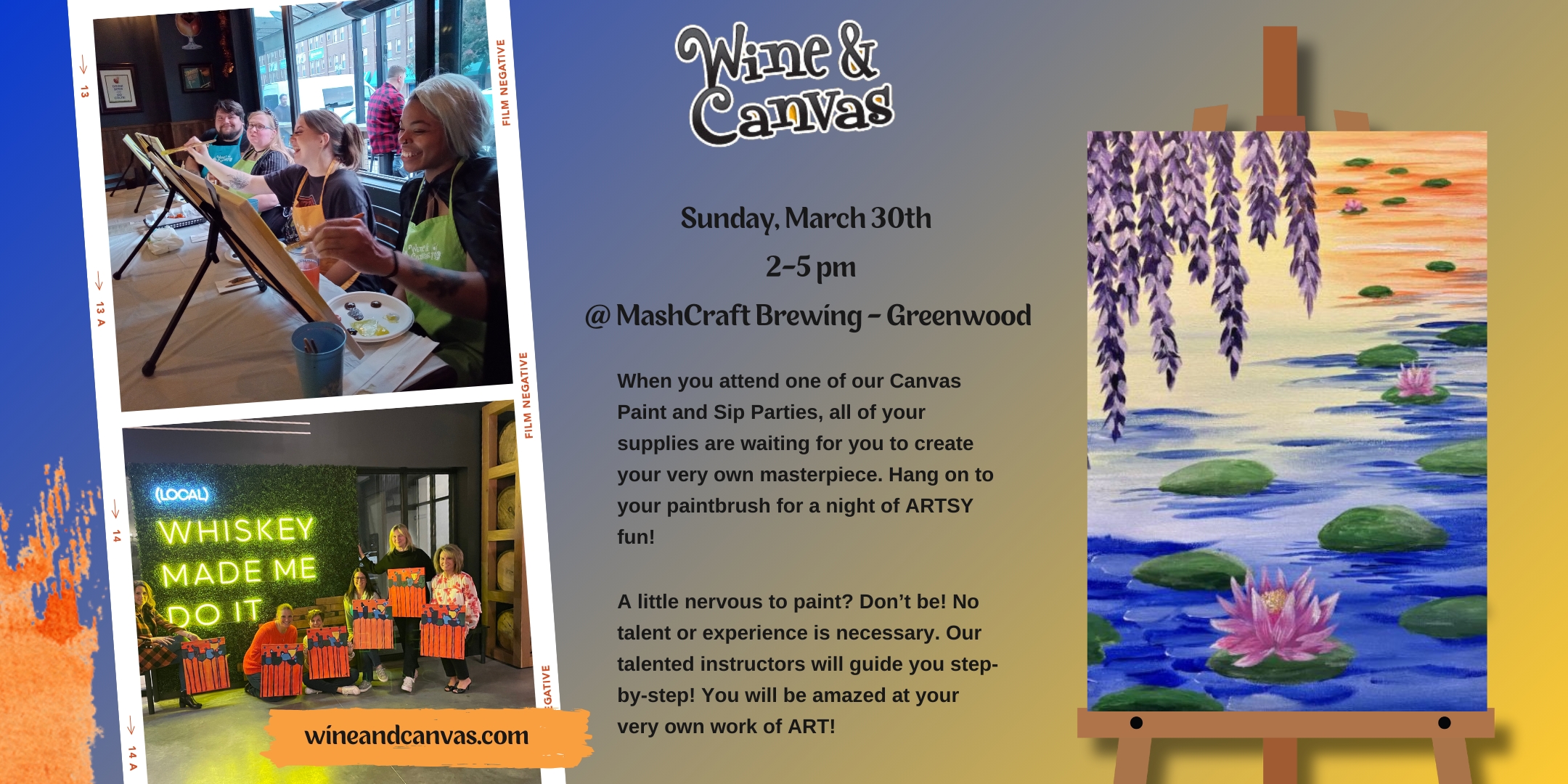 Greenwood Paint Party – Water Lilies and Willows