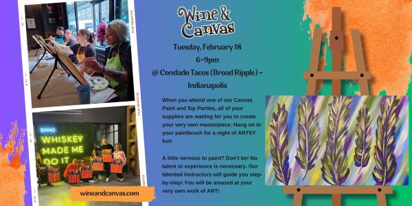 Broad Ripple Painting and Sip – Feathers