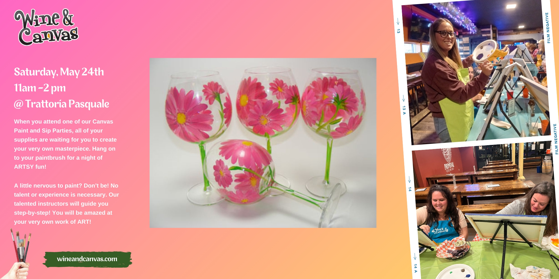 Tampa Wine Glass Painting – Spring Flowers