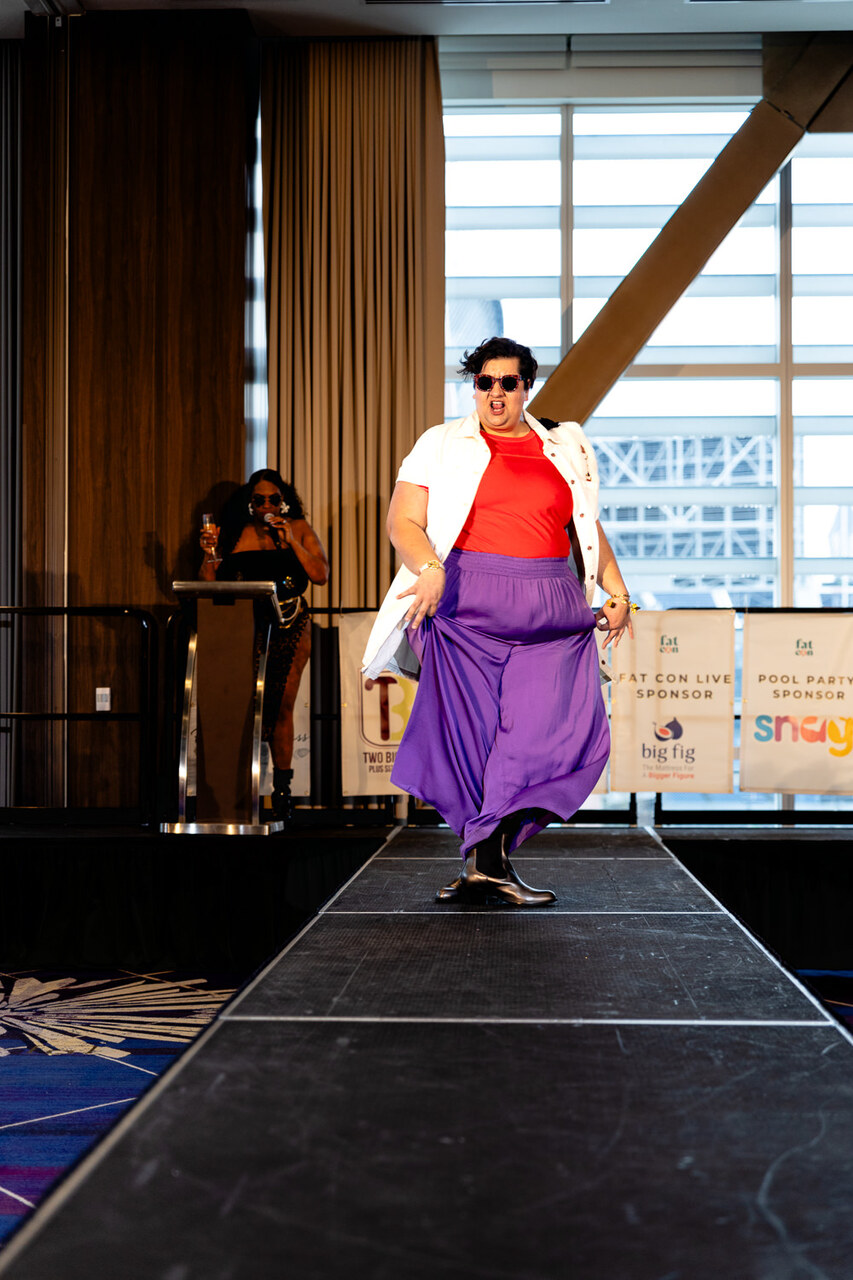 Walking the runway at the Fat Con Fashion Show
