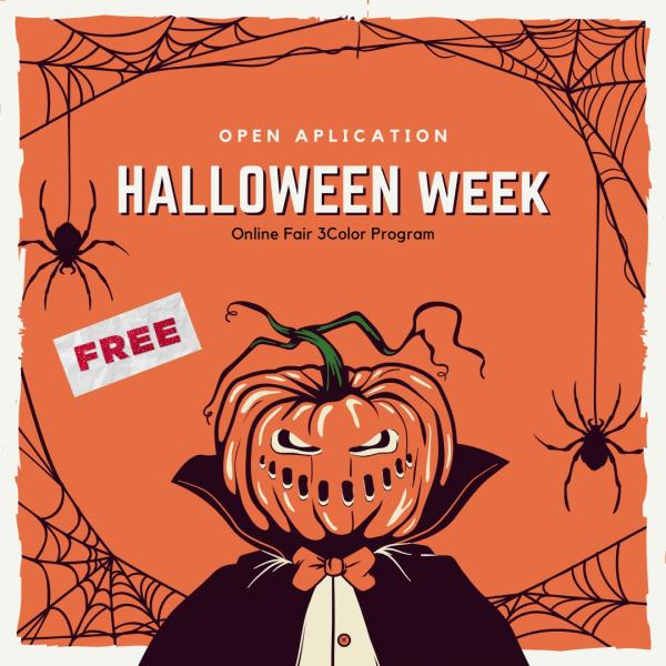 Artists, Vendors & Exhibitors Halloween Week "Online Fair 3color"