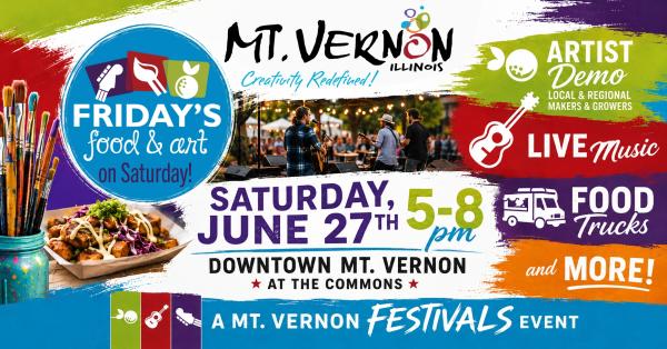 Special Friday's Food & Art  on SATURDAY!