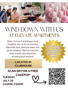Wine Down at Elevate Apartments cover picture