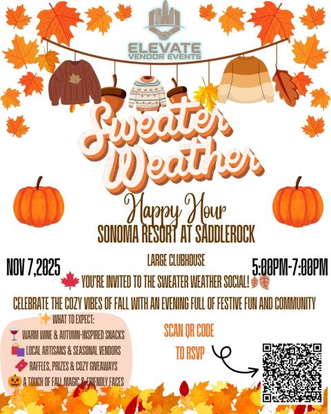 Sweater Weather Social Happy Hour  at Sonoma Resort at Saddle Rock