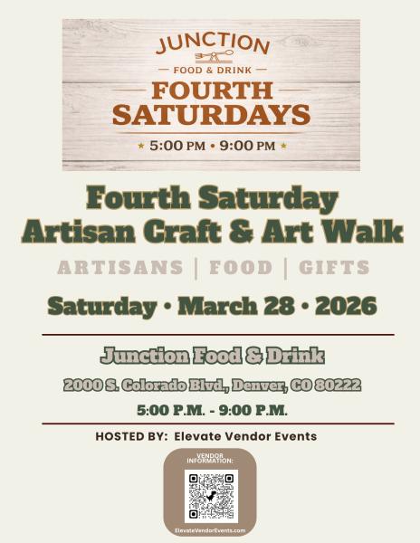 Junction Food and Drink Fourth Saturdays Artisan Craft & Art Walk