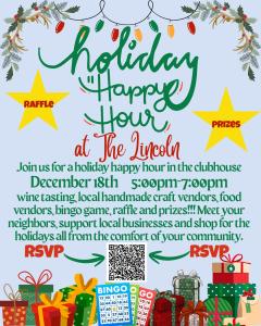 Holiday Happy Hour at The Lincoln(4-6 Vendor Spaces Available)