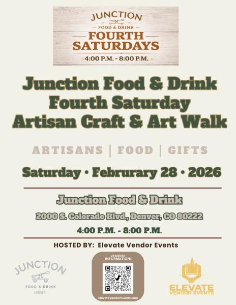 Junction Food and Drink Fourth Saturdays Artisan Craft & Art Walk