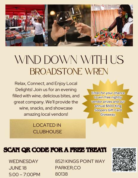 Wine Down at Broadstone Wren
