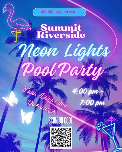 Summit Riverside Neon lights Pool Party