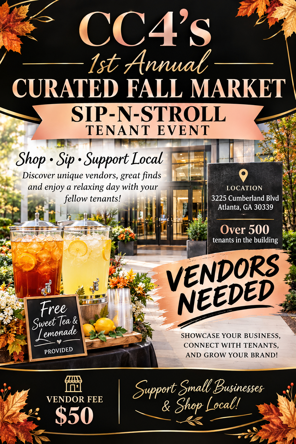 CC4's 1st Annual Curated Fall  Sip-N-Stroll Marketplace - Tenant Event
