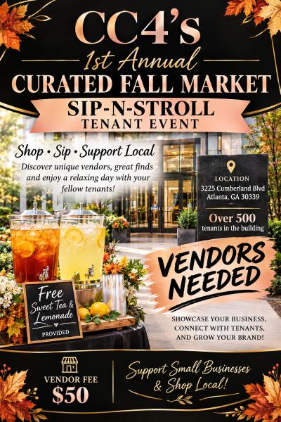 CC4's 1st Annual Curated Fall  Sip-N-Stroll Marketplace - Tenant Event