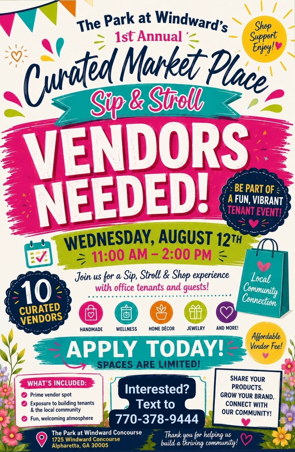 The Park at Windward's 1st Annual Curated Market Place