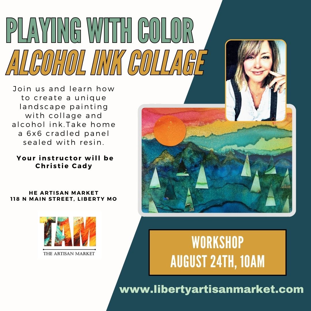 Alcohol Ink Collage Landscape