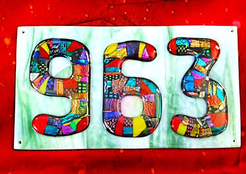 Fused Glass Address Numbers