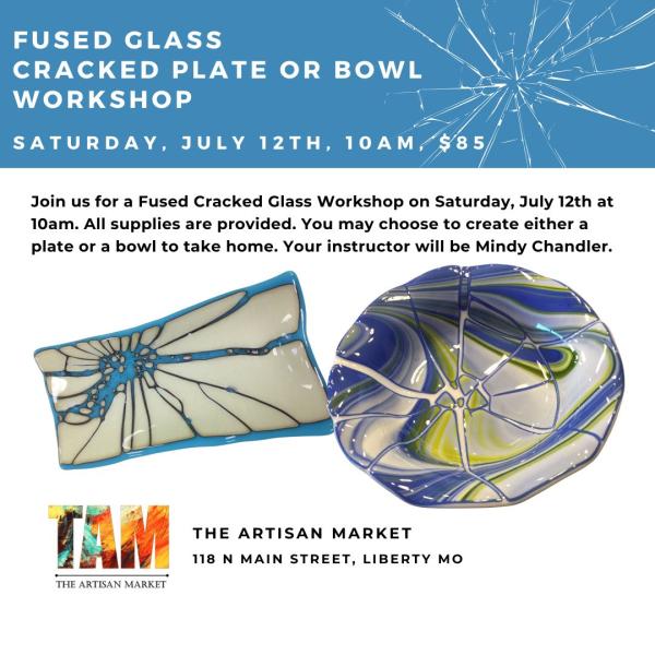 Fused Glass Cracked Plate
