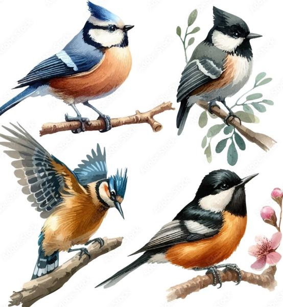 Tuesday Morning Watercolors, August (4 sessions) Birds