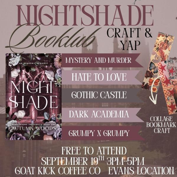 Nightshade Bookclub @ Goat Kick Coffee 9.19