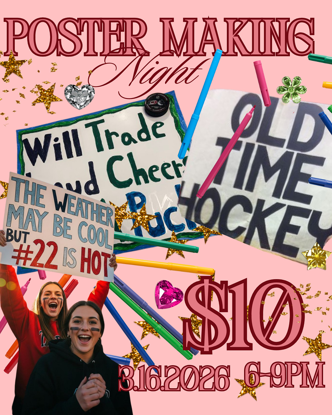 Poster Making Night for Hockey Game