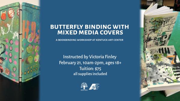 Butterfly Book Binding with Mixed Media covers