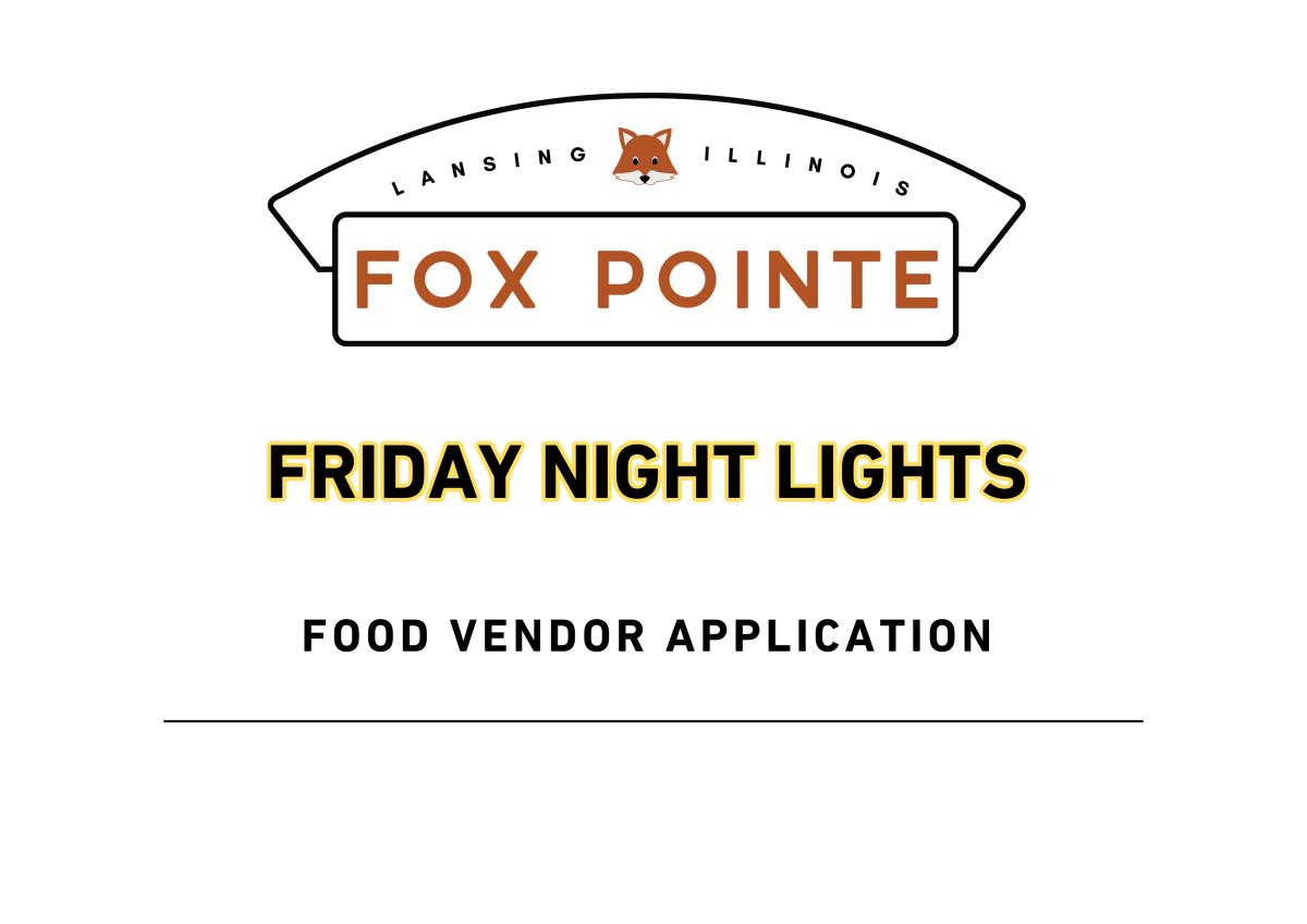 Friday Night Lights Food Vendor Application