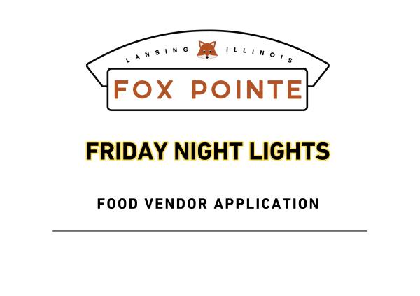 Friday Night Lights Food Vendor Application