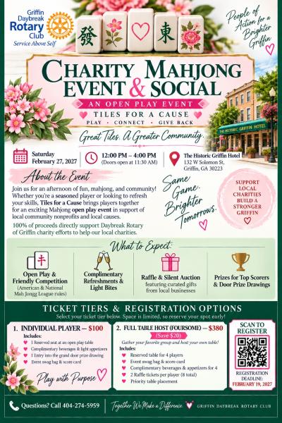Daybreak Rotary Charity Mahjong Event