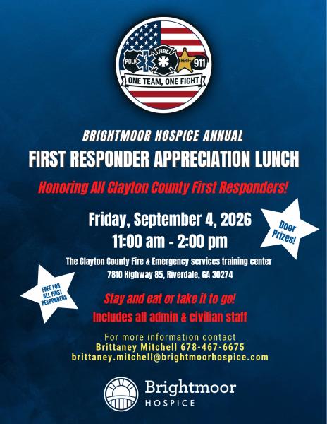Clayton Brightmoor Hospice First Responder Appreciation lunch