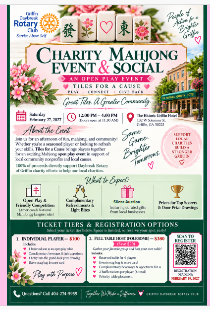 Daybreak Rotary Charity Mahjong Event