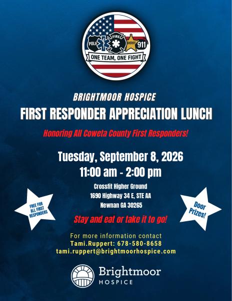 Coweta Brightmoor Hospice First Responder Appreciation lunch