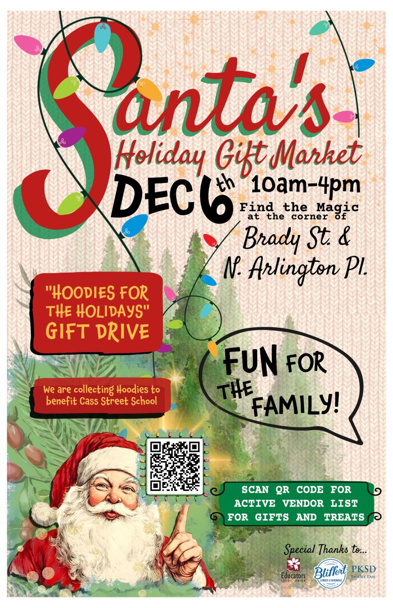 Santa's Holiday Gift Market Poster