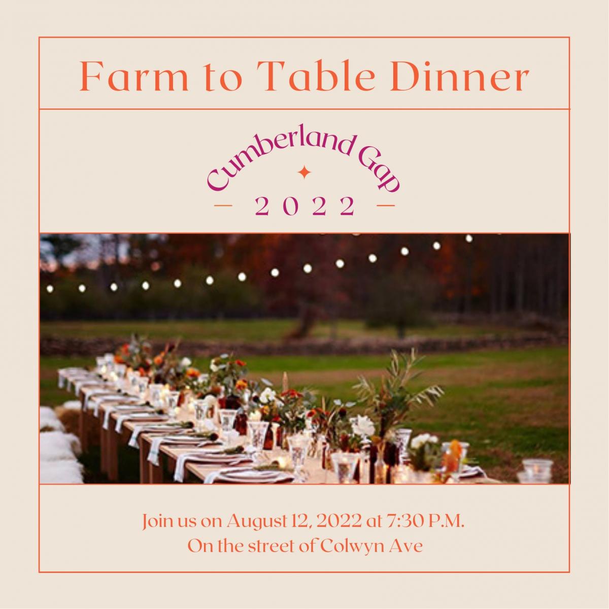 Cumberland Gap Farm to Table Dinner cover image