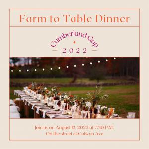 Admission Ticket(s)  to Cumberland Gap's Farm to Table Dinner cover picture