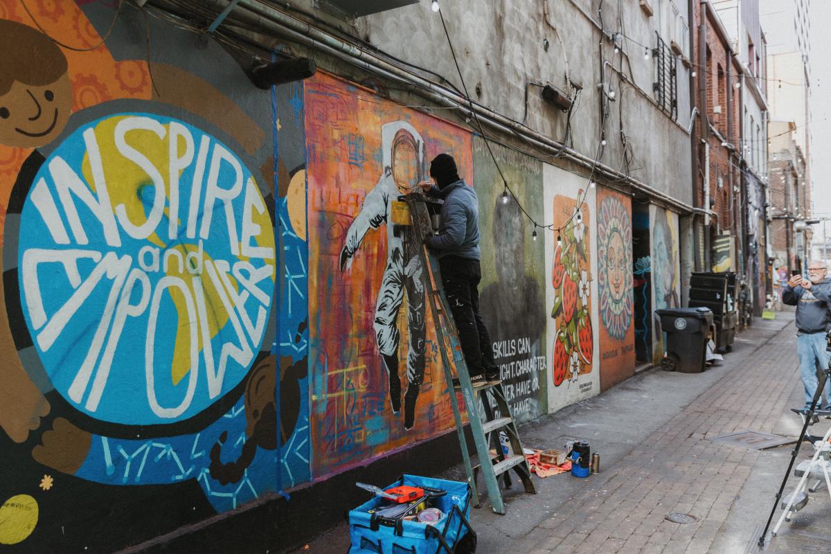 Mural by Cole Davis in Strong Alley (Downtown Knoxville)