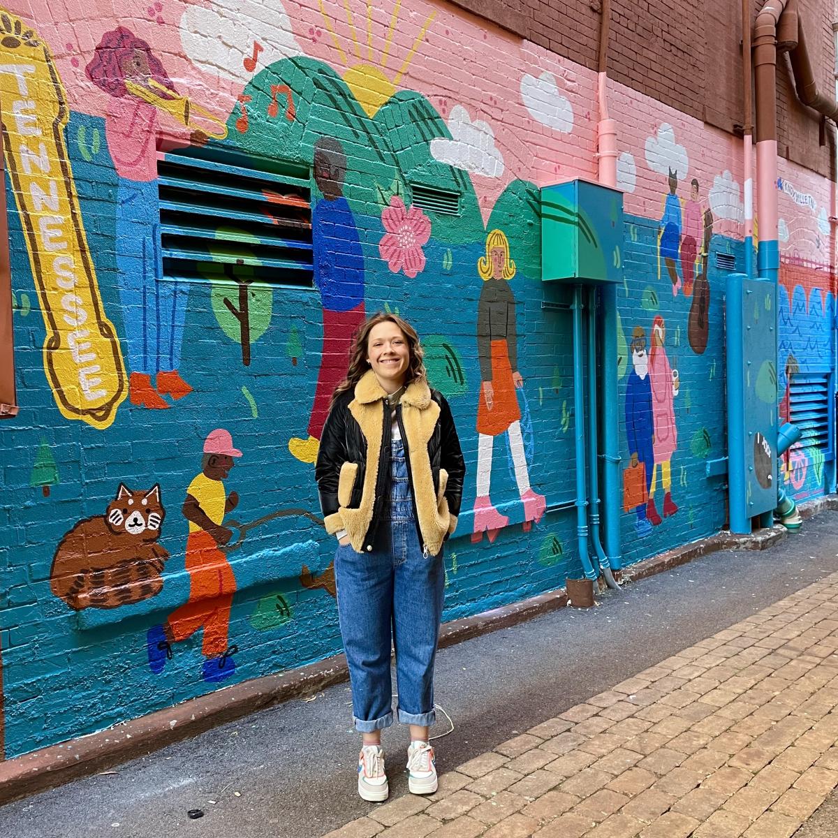 Mural by Paris Woodhull in Strong Alley (Downtown Knoxville)