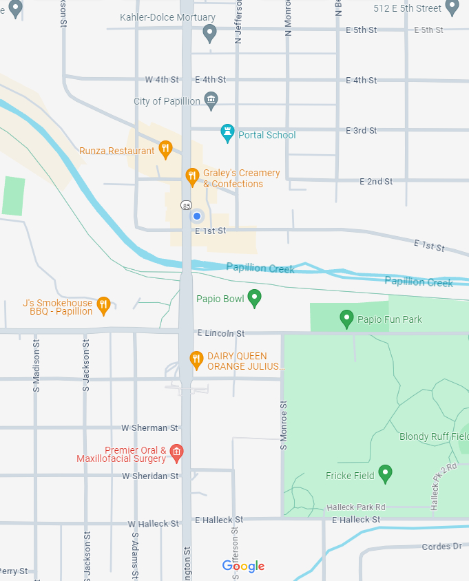 Line P Map 2025 Parade Route - Papillion Days 2025 - Eventeny