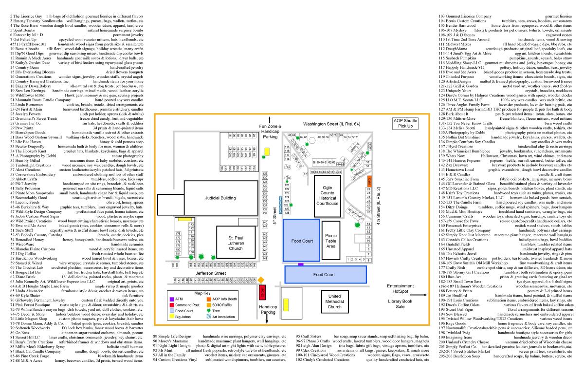 2025 Vendor List & Map