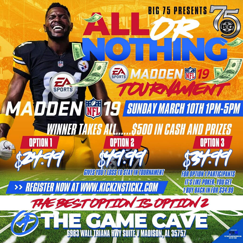 Big 75 presents All or Nothing Madden 2K19 Video Game Tournament cover image