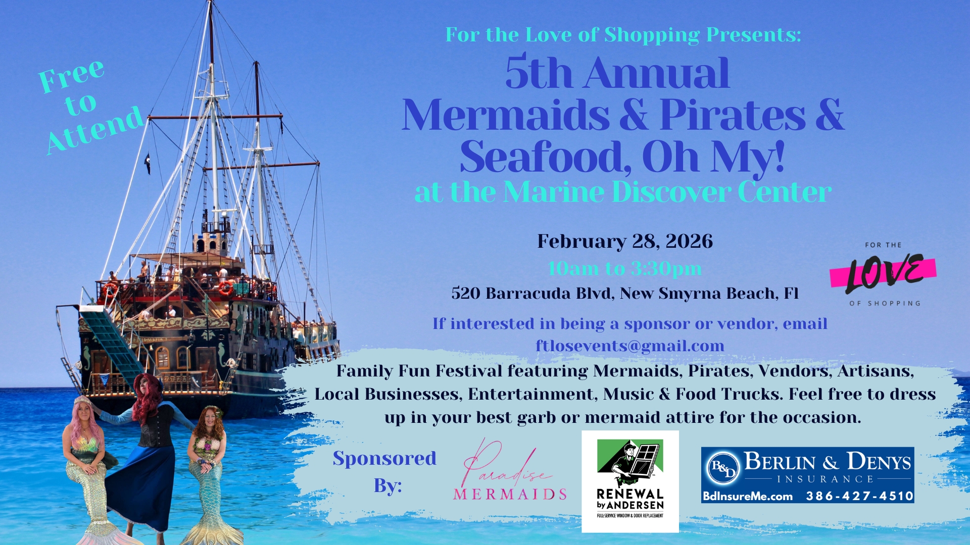 5th Annual Mermaids & Pirates & Seafood, Oh my!