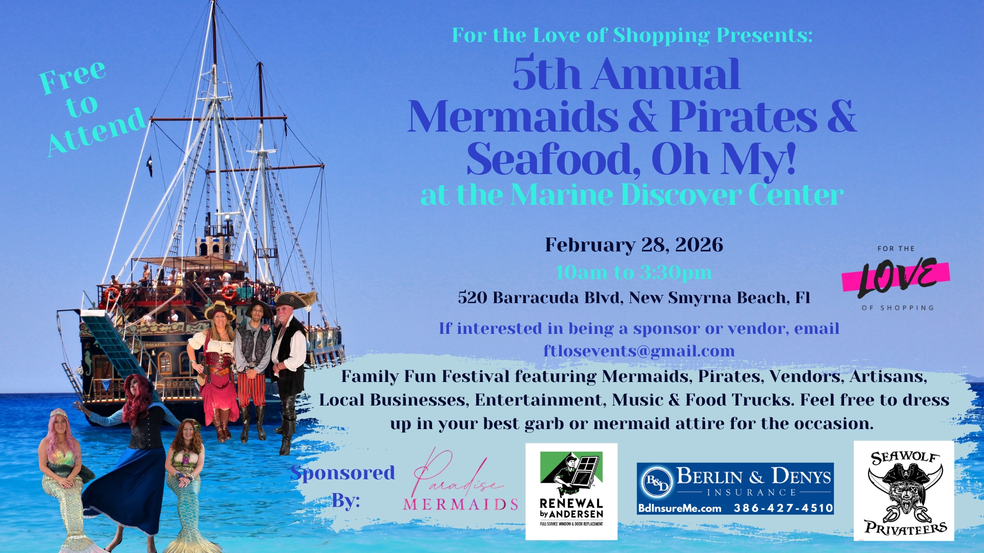 5th Annual Mermaids & Pirates & Seafood, Oh my!