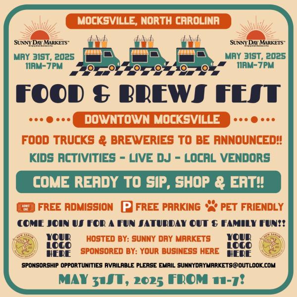 2nd Annual Mocksville Summer Food + Brews (May 31st) 2nd Annual Mocksville Summer Food + Brews (May 31st)