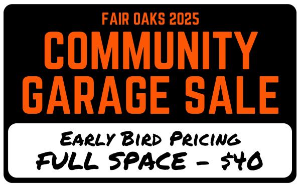 Garage Sale Full Space - Early Bird Pricing Garage Sale Full Space - Early Bird Pricing