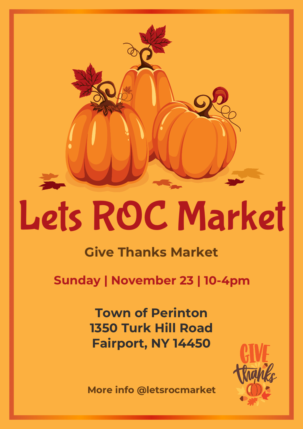 Let’s ROC Market  Give Thanks Market- Rec Center