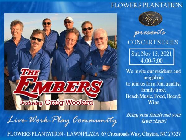 The Embers featuring Craig Woodard-FREE Admission